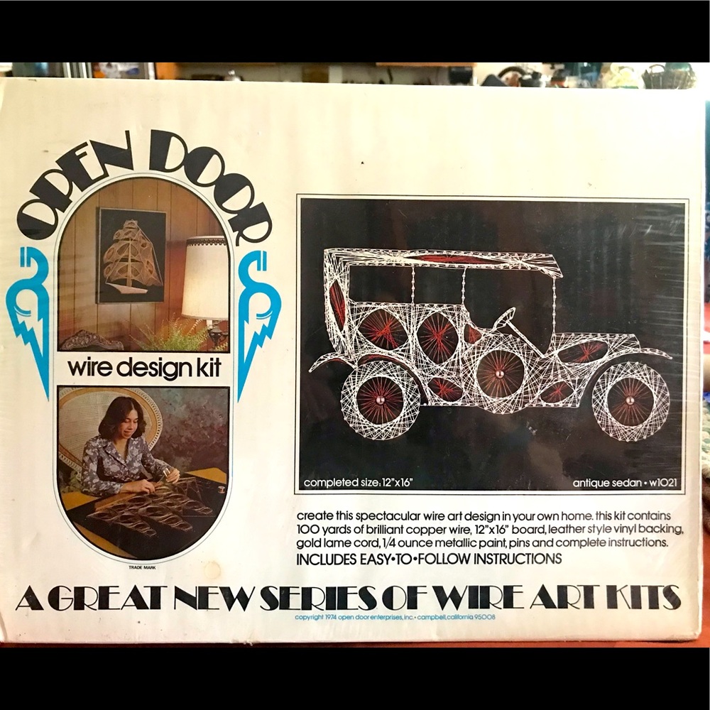 Circa 1974 Open Door Antique Car Wire Design Kit. One of a Kind.